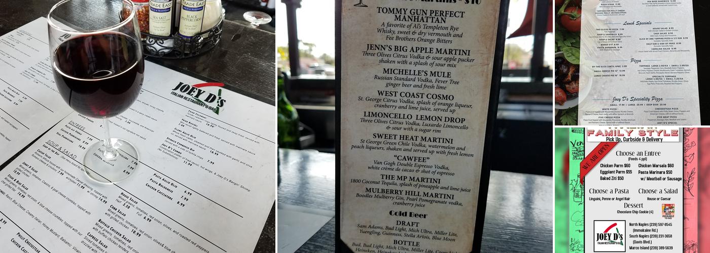 Joey D's Menu