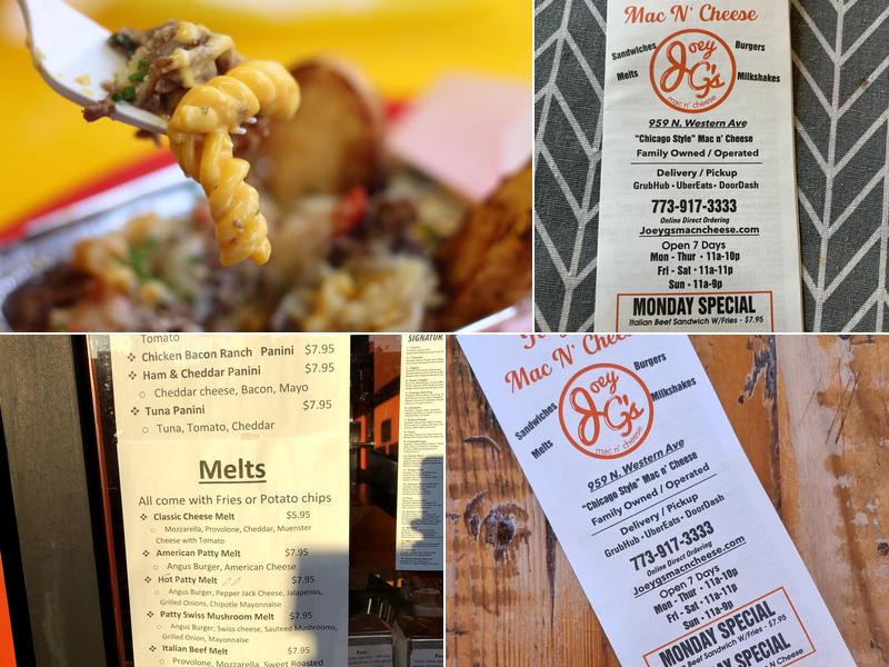 Joey G's Mac n Cheese Menu