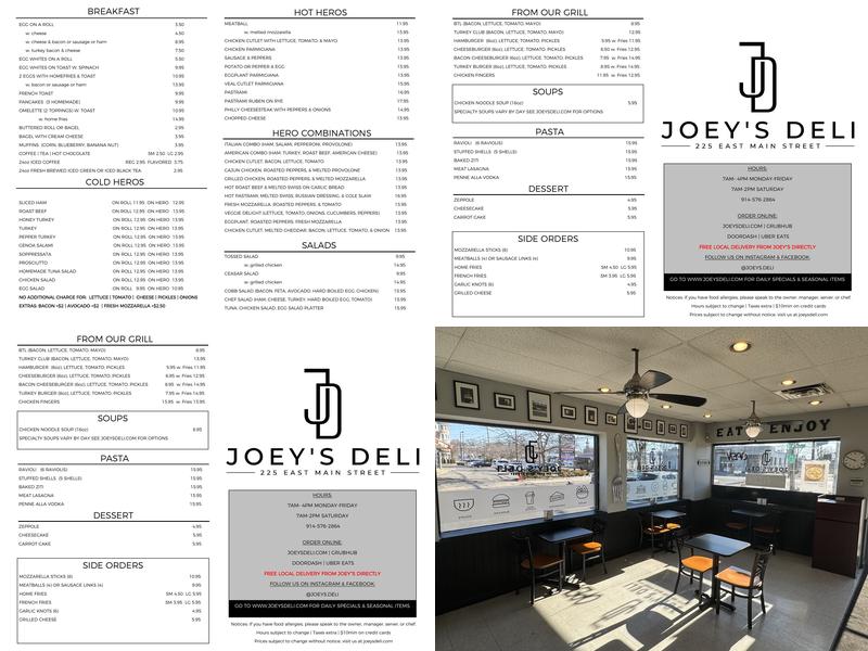 Joey's Delicatessen Menu