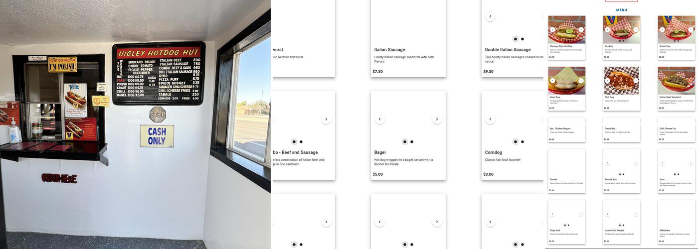 Higley Hot Dog Hut Menu