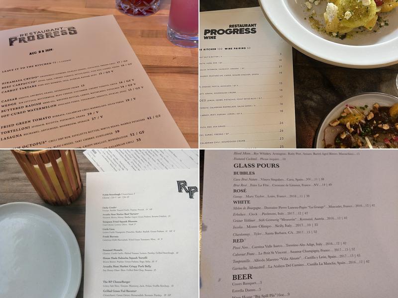 Restaurant Progress Menu