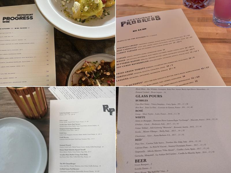 Restaurant Progress Menu