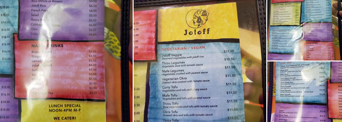 Joloff Menu