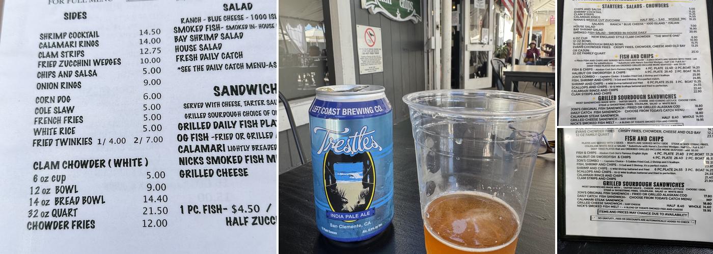 Jon's Fish Market Menu