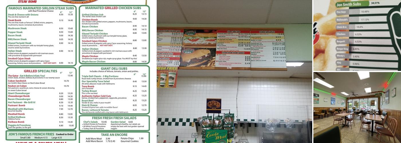 Jon Smith Subs Menu