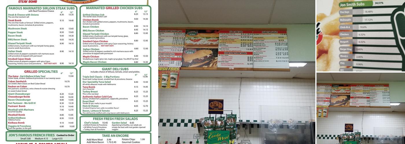 Jon Smith Subs Menu