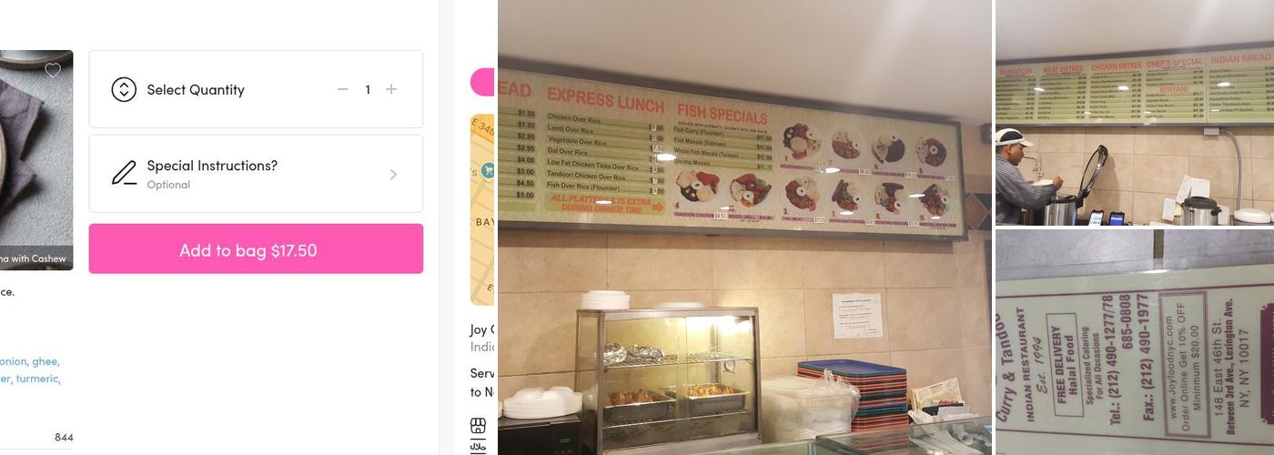 Joy Curry & Tandoor Menu