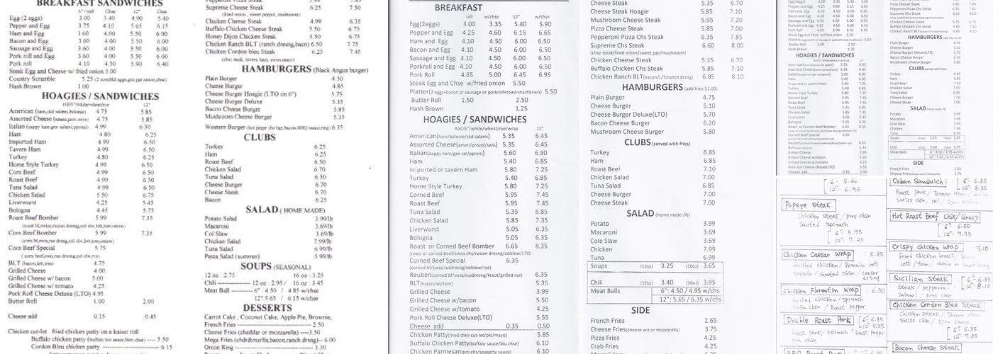 Joy Mart Menu