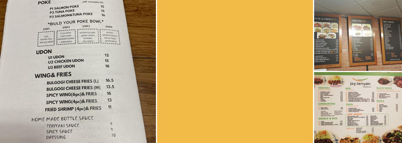 Joy Teriyaki Menu