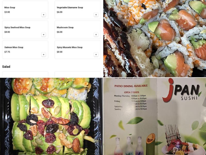JPan Sushi Menu