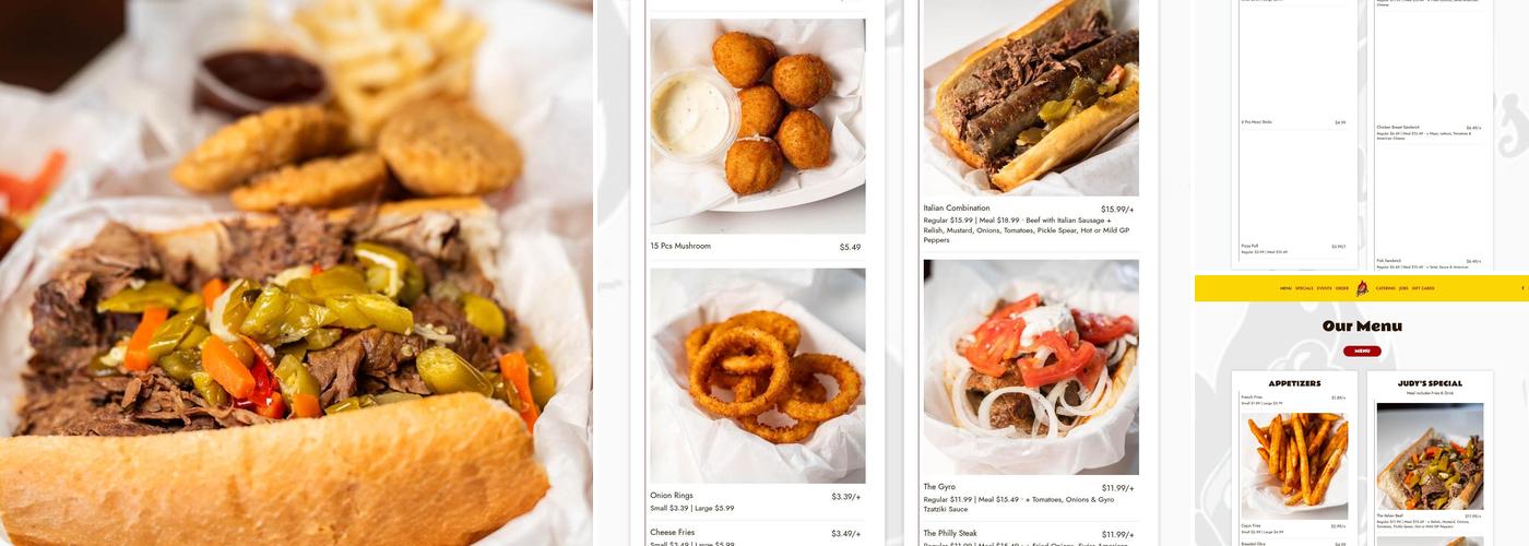 Judy's Red Hots Menu