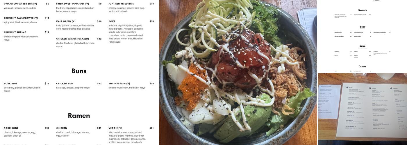 Jun-Men Ramen Bar Menu