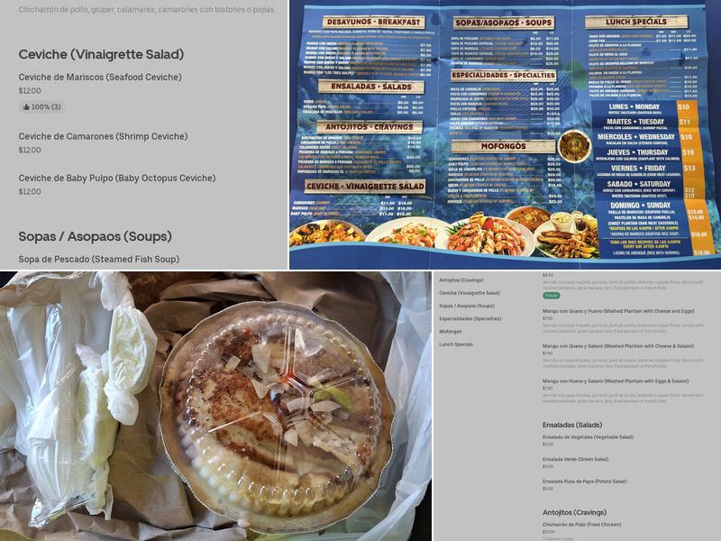 Junior's Seafood Menu