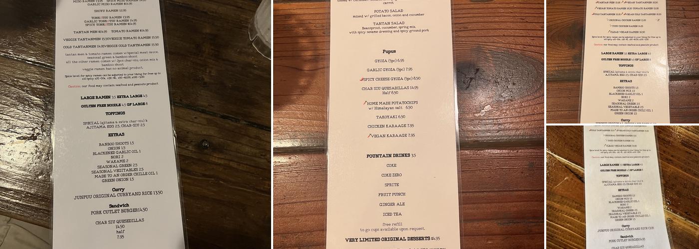 Junpuu Menu