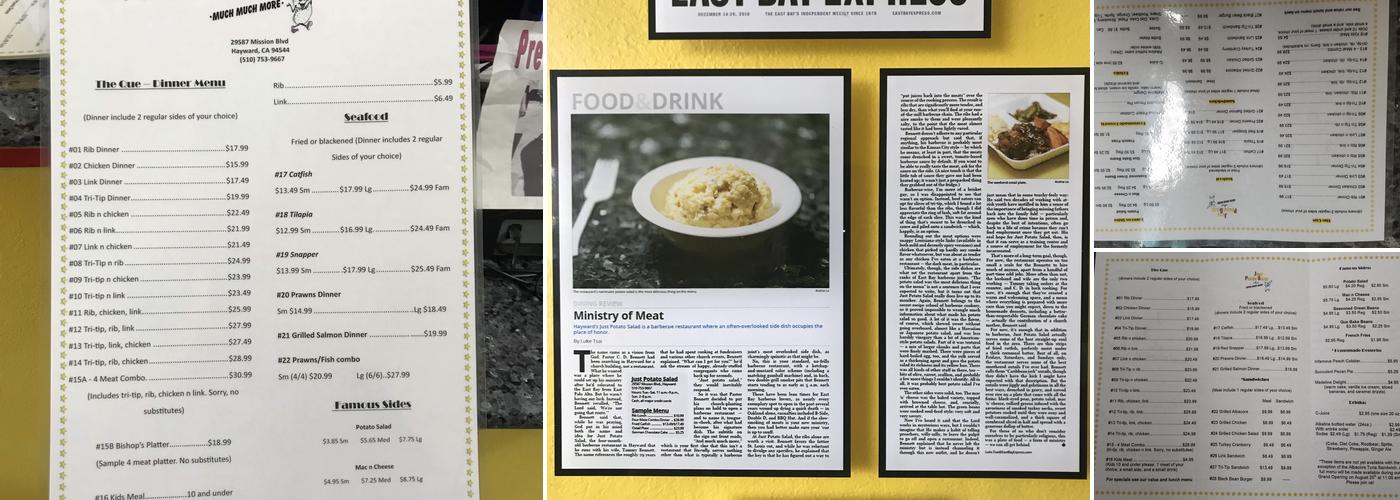 Just Potato Salad Menu