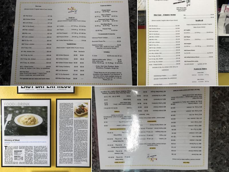 Just Potato Salad Menu