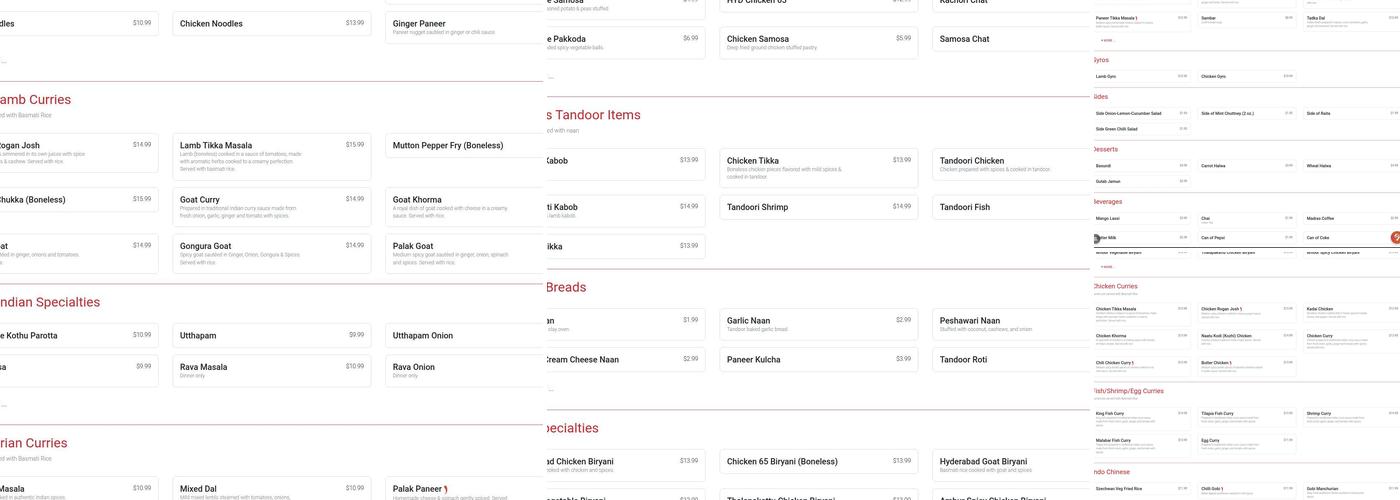 Kabob's Indian Grill Menu