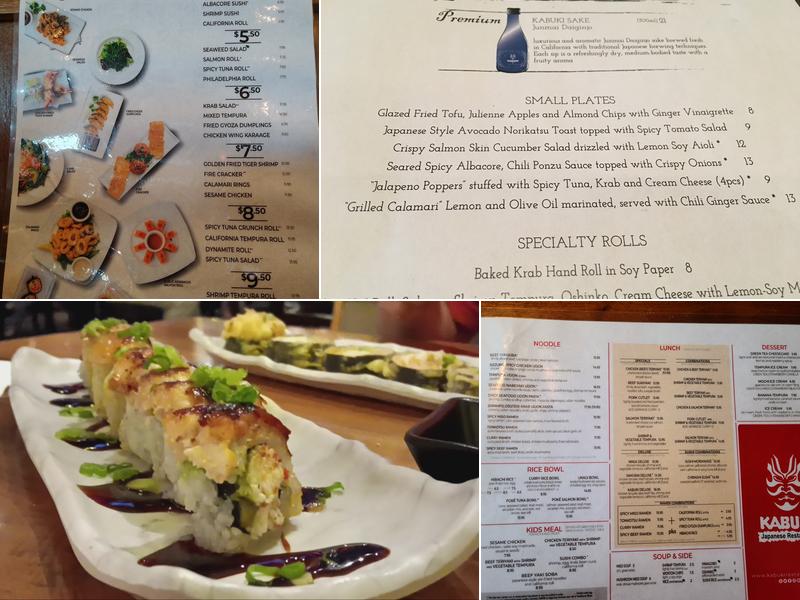 Kabuki Japanese Restaurant Menu