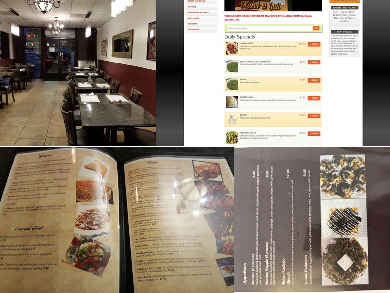Kabul Kabob & Grill Menu
