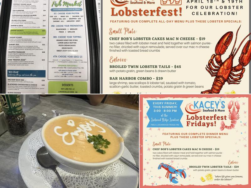 Kacey's Seafood Menu