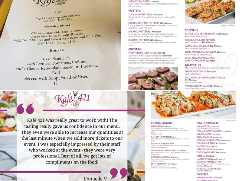 Kafé 421 Menu