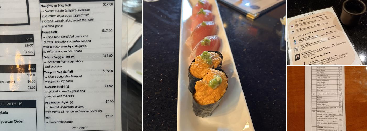 Kai Ola Sushi Menu