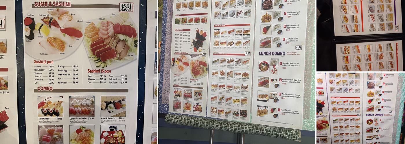 KAI Sushi & Roll Menu