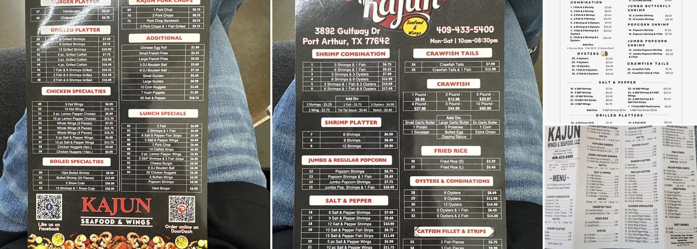 Kajun Seafood and Wings - BEST SEAFOOD Menu