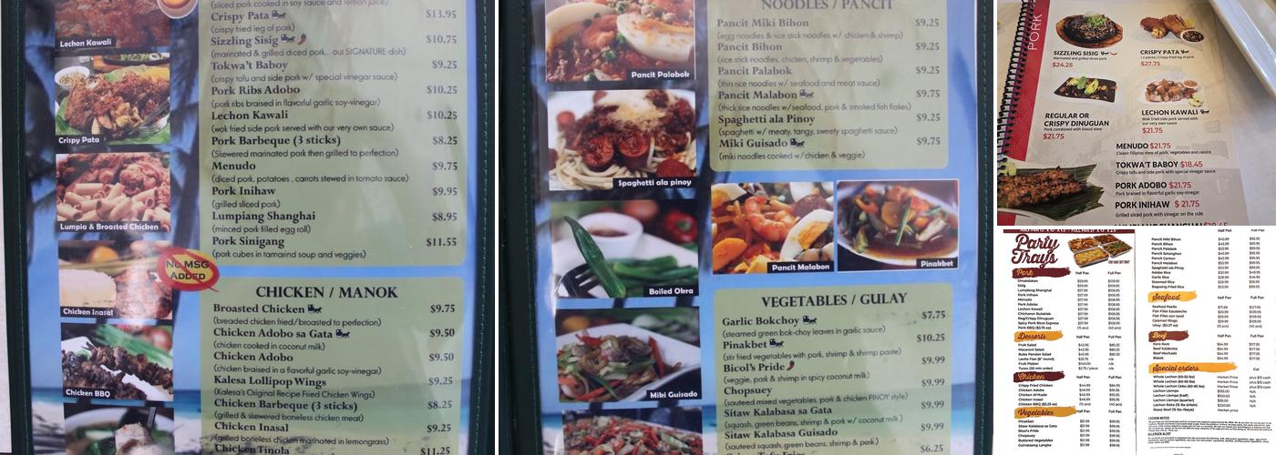 Kalesa Menu