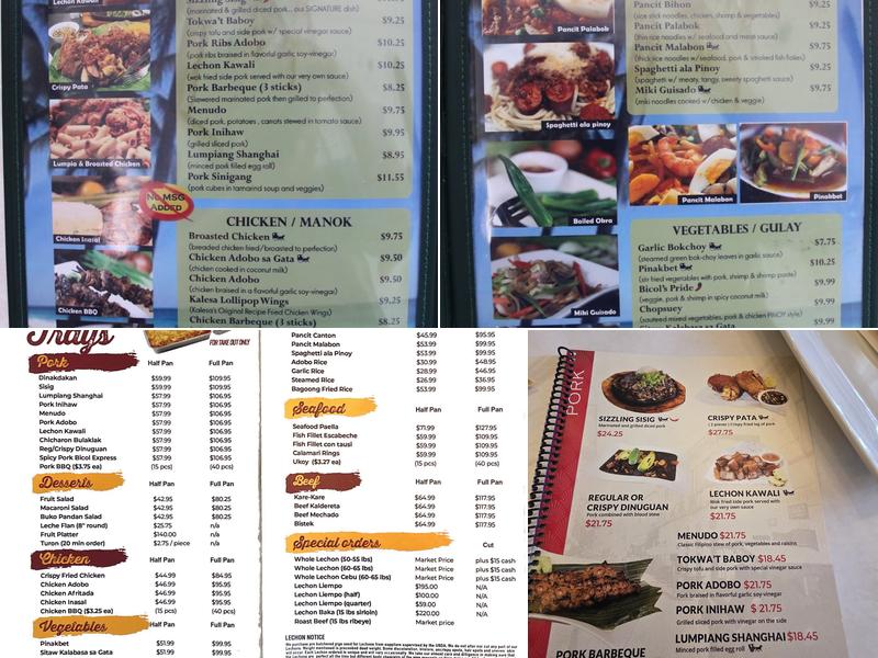 Kalesa Menu