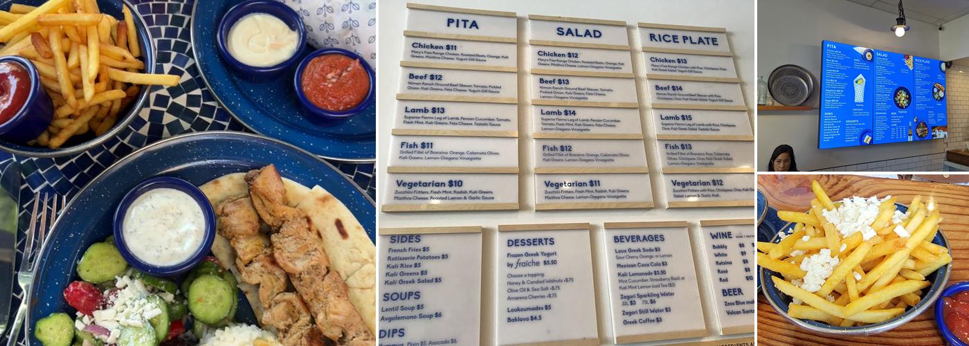 Kali Greek Kitchen Menu