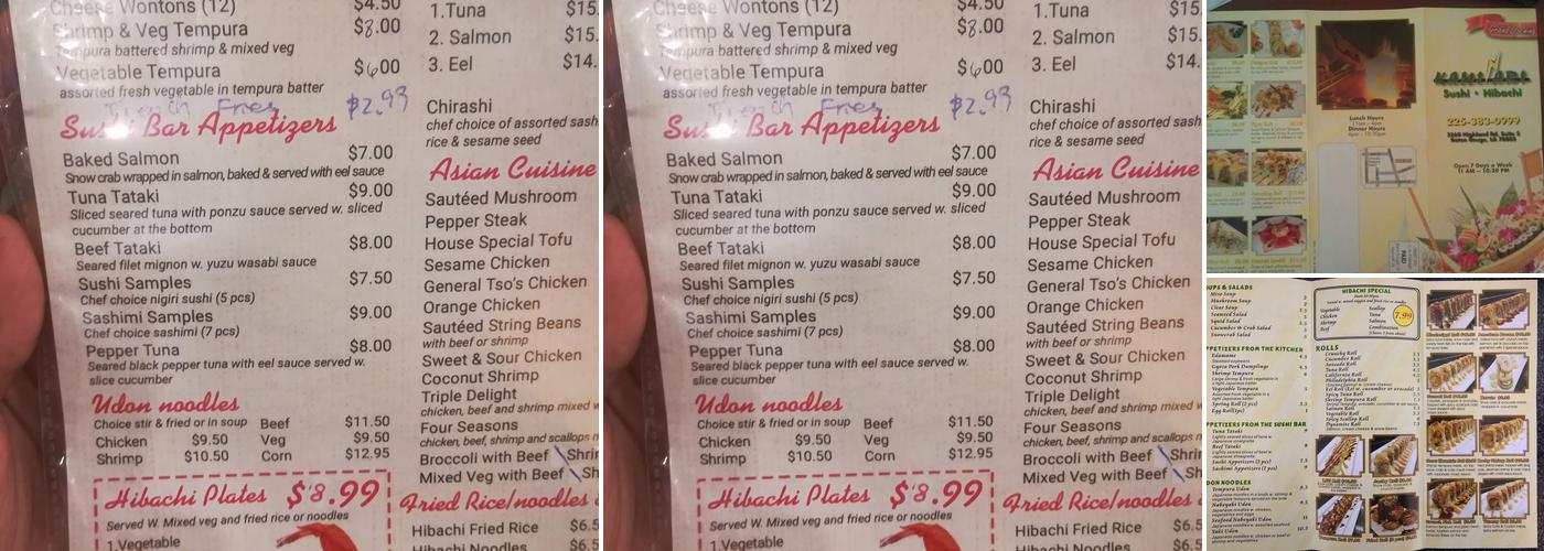 Kaminari Sushi and Hibachi Menu