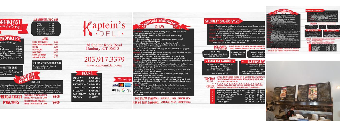 Kapteins Corner Deli Menu