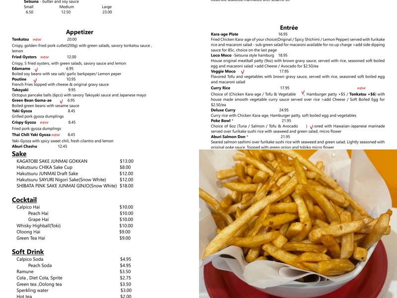 Karaage Setsuna Menu