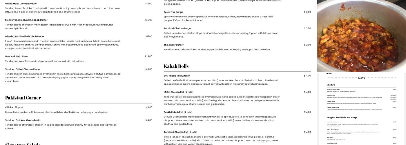 Karachi Broast & Grill Menu
