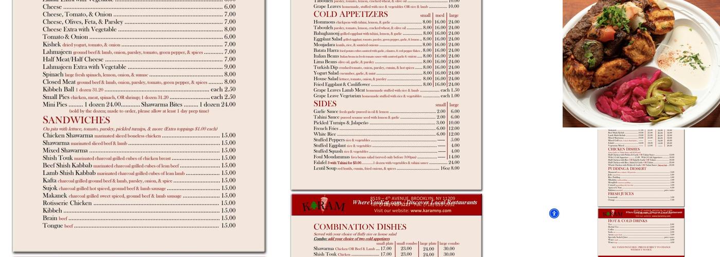 Karam Restaurant Menu