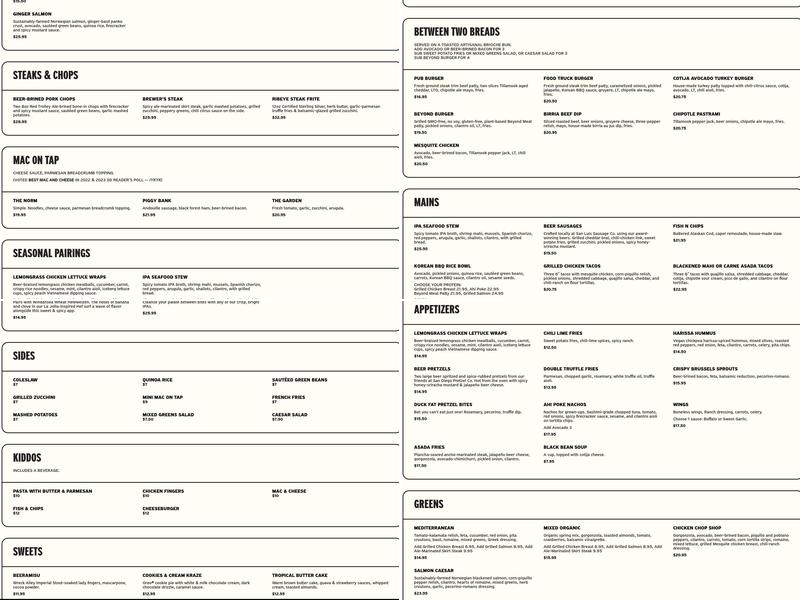 Karl Strauss Brewing Company Menu
