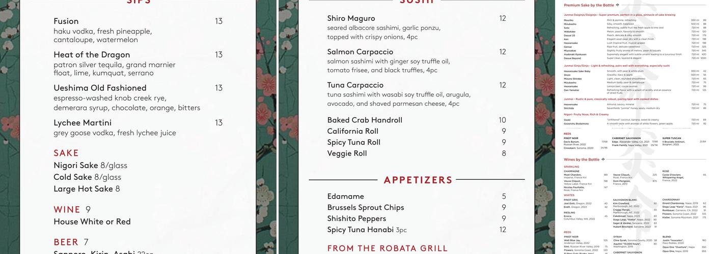 Katana LA Menu