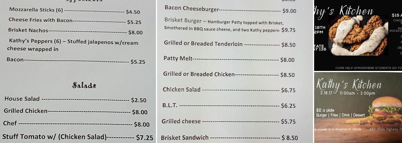 Kathy's Kitchen Menu