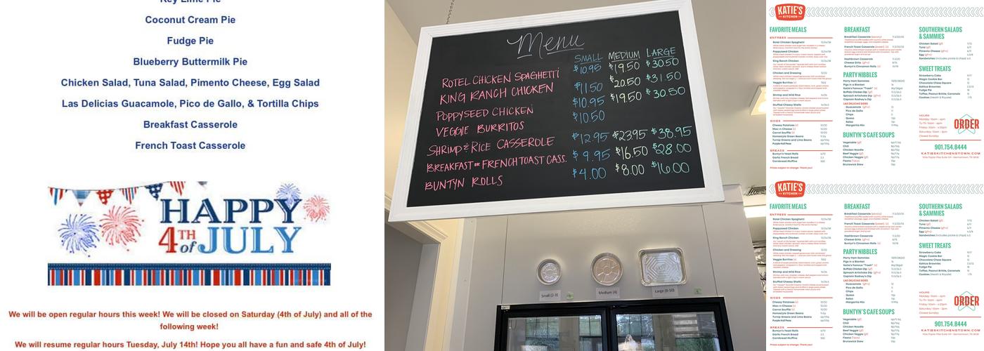 Katie's Kitchen Menu