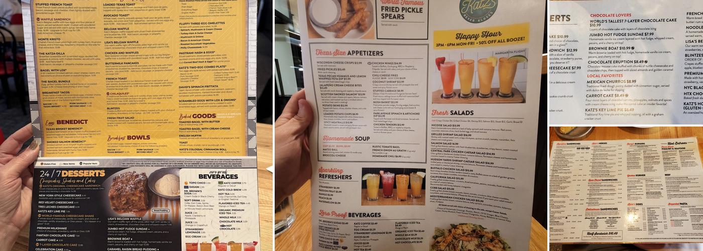 Katz's Menu