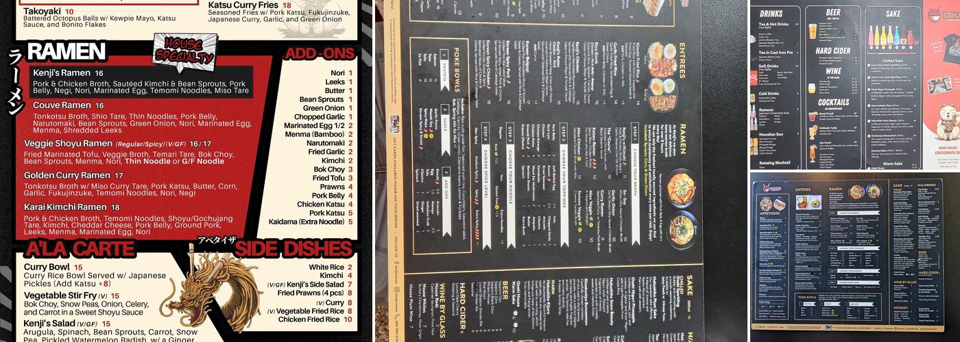 Kenji's Menu