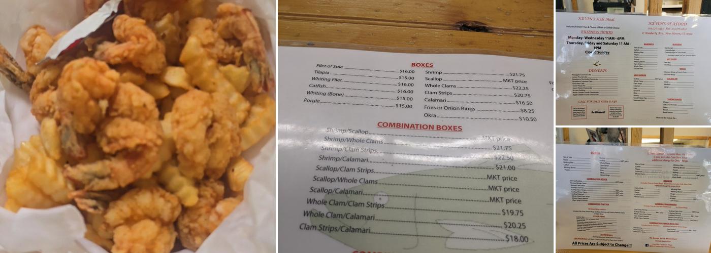 Kevin's Seafood Menu
