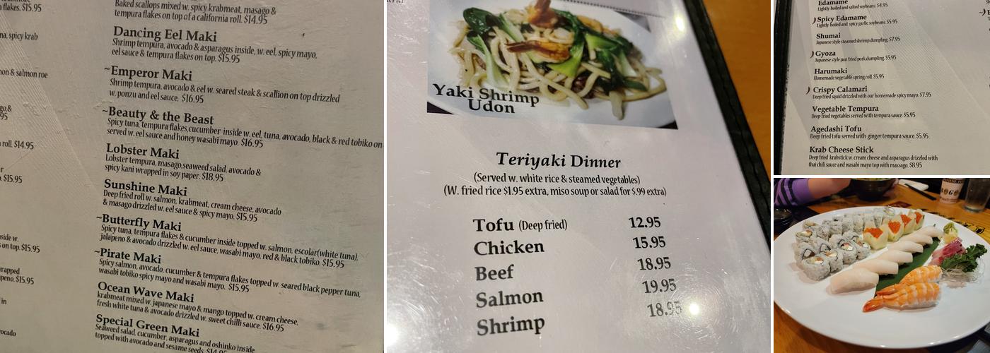 Kiku Japanese Fusion Menu