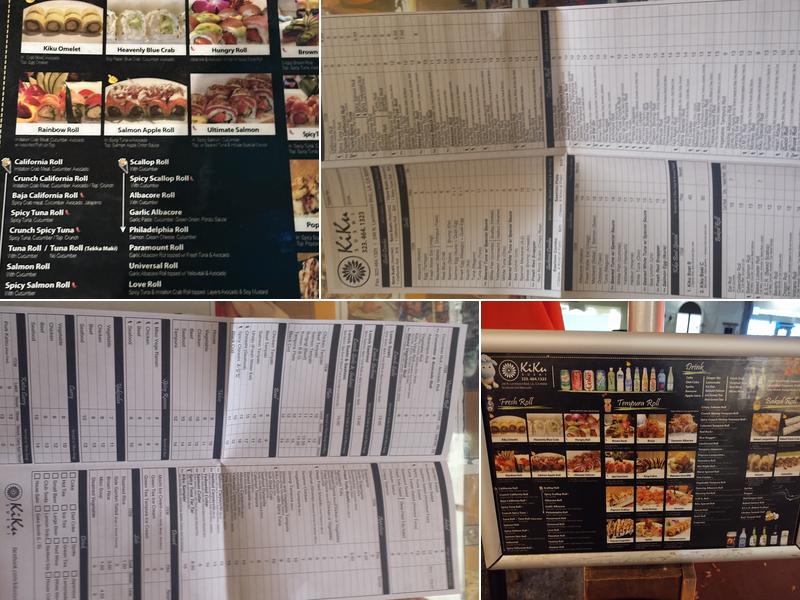 KIKU SUSHI Menu