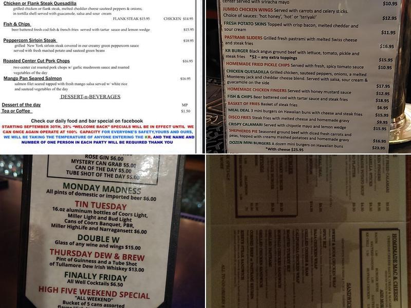 Killarney Rose Menu