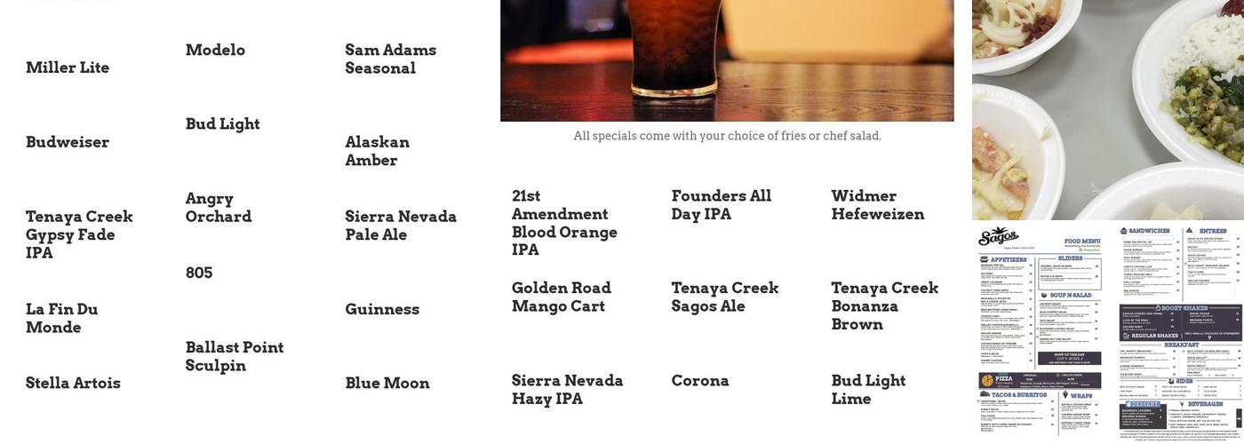 SAGOS @ SPRING MOUNTAIN Menu