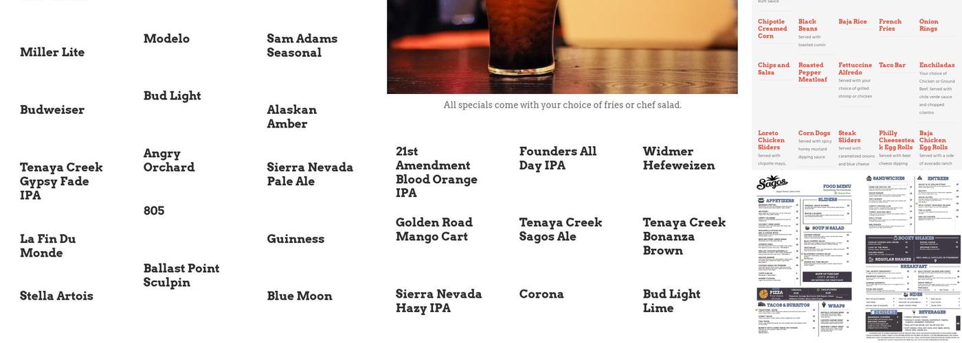 SAGOS @ SPRING MOUNTAIN Menu