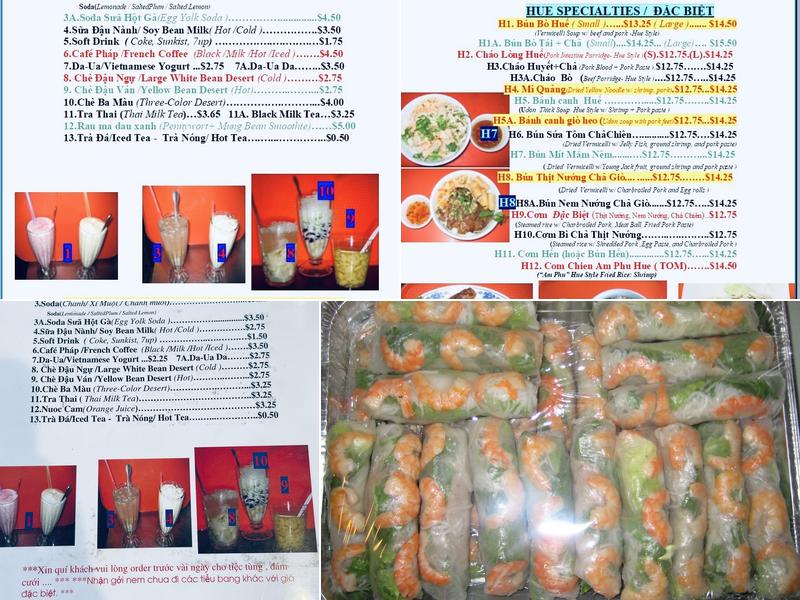 Kim Hoa Hue Restaurant Menu
