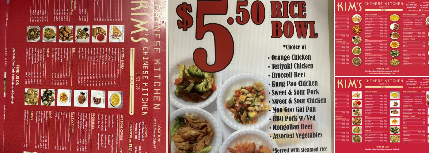 Kim’s Chinese Kitchen Menu